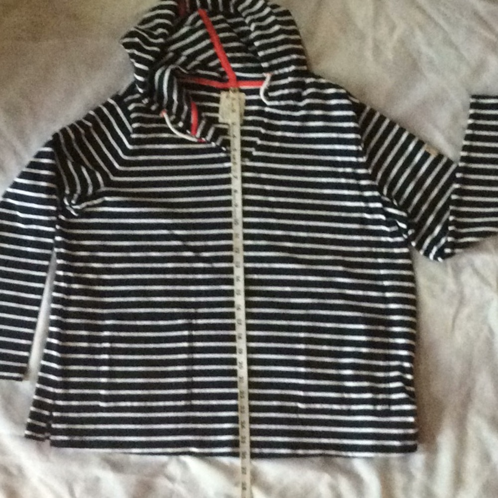 Joules NWOT striped hoodie in navy, heavy cotton